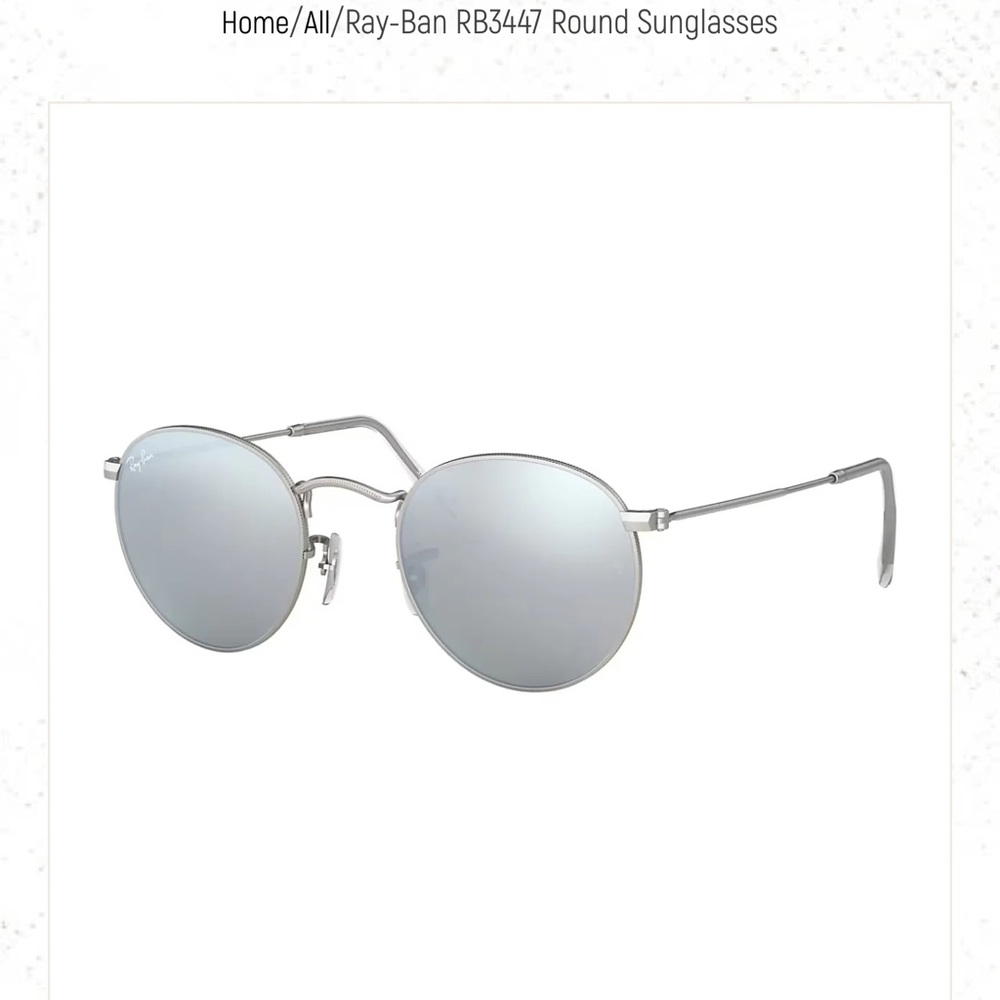 Ray-Ban Metallic Silver Round Sunglasses